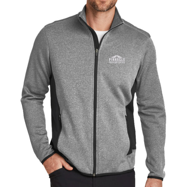   - Full Zip Heather Stretch Fleece Jacket Thumbnail